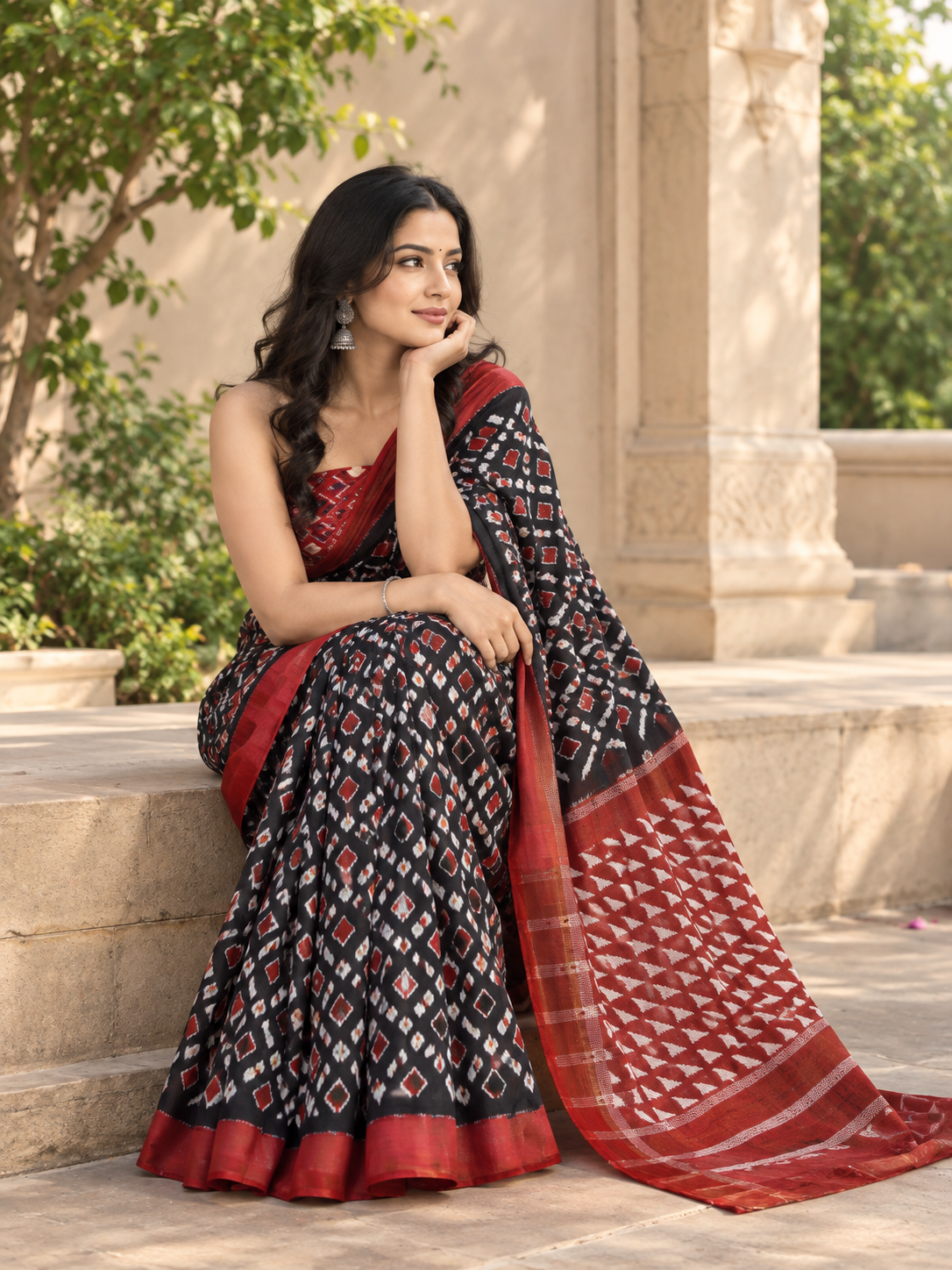 Jaipur Cotton Printed Saree with Unstitched Blouse Piece