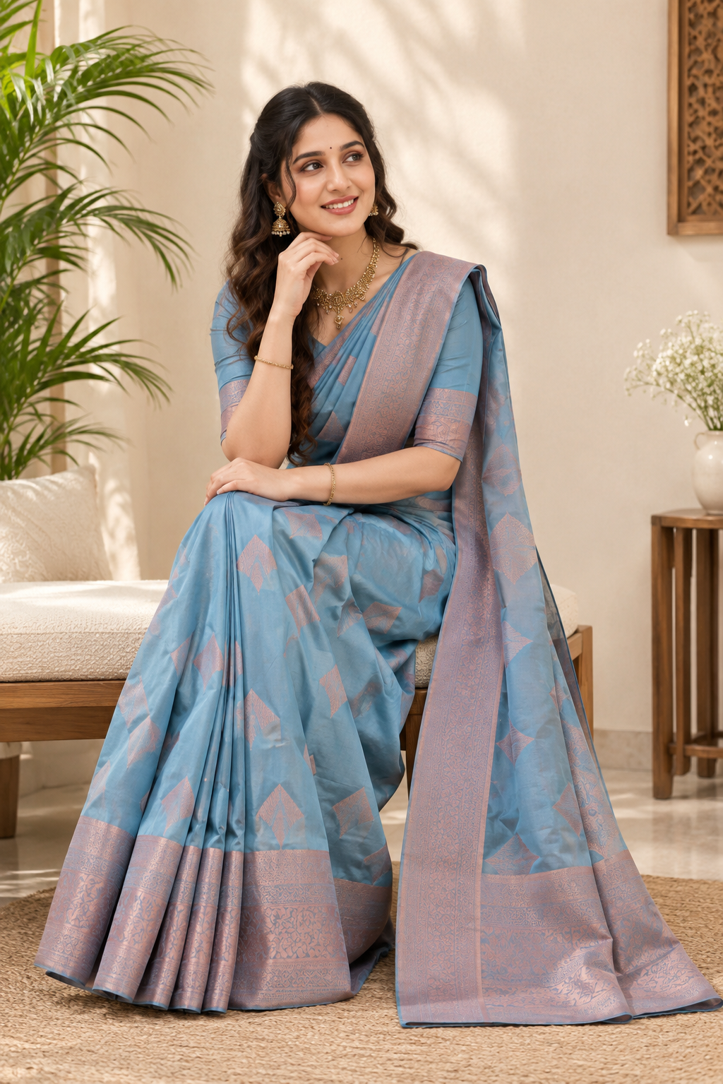Soft Silk Saree with Unstitched Blouse Piece