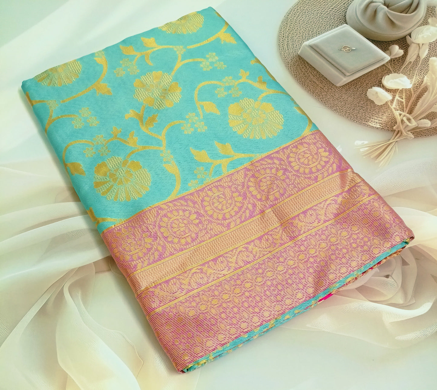 Soft Silk Saree with Unstitched Blouse Piece