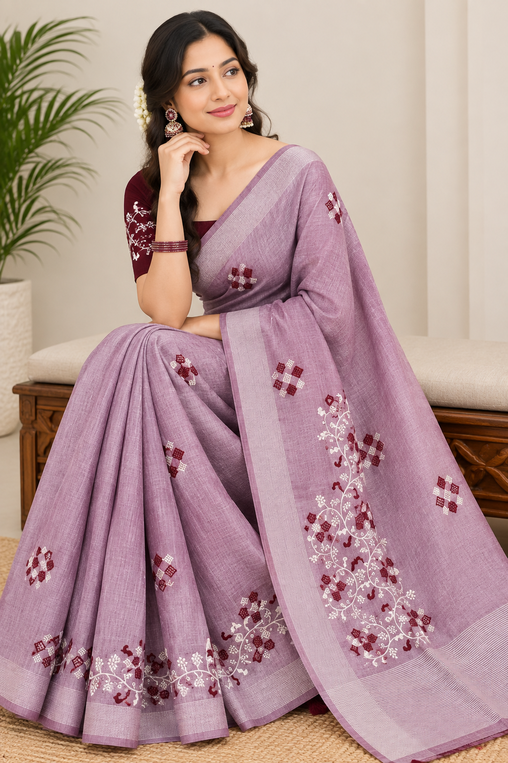 Chanderi Cotton Saree with Unstitched Blouse Piece