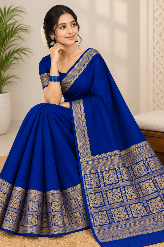 Soft Silk Saree with Unstitched Blouse Piece