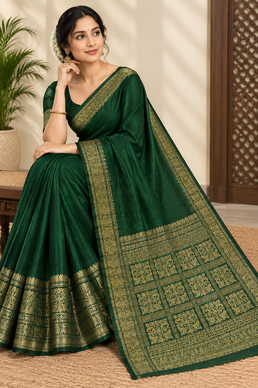 Soft Silk Saree with Unstitched Blouse Piece