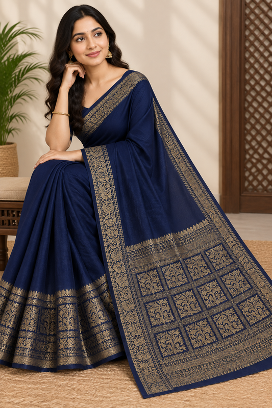 Soft Silk Saree with Unstitched Blouse Piece