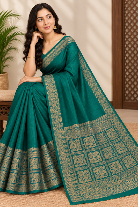 Soft Silk Saree with Unstitched Blouse Piece
