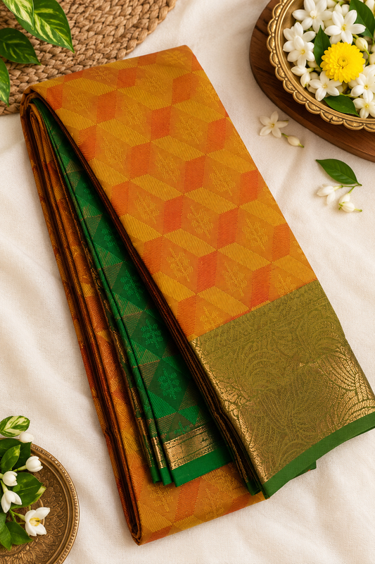 Elampillai Silk Saree with Unstitched Blouse Piece