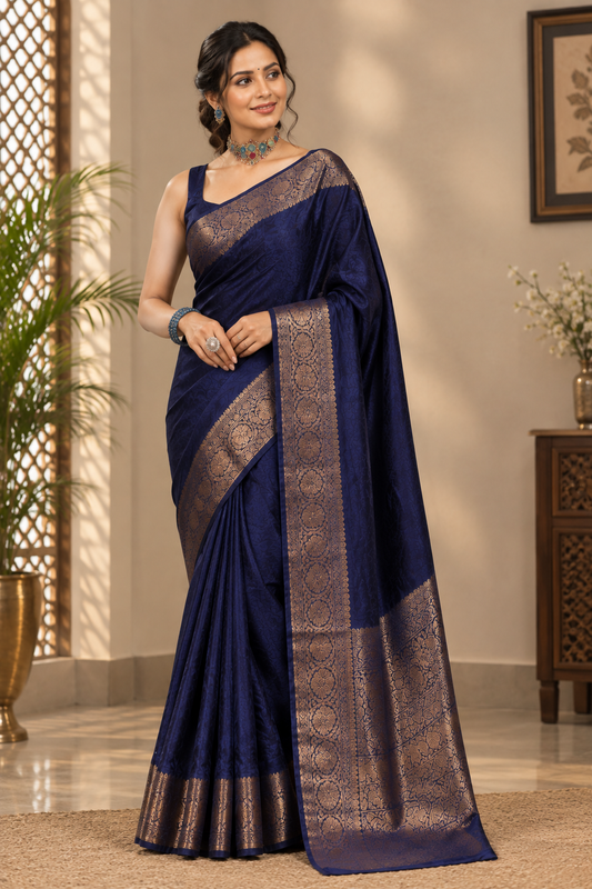 Soft Silk Saree with Unstitched Blouse Piece