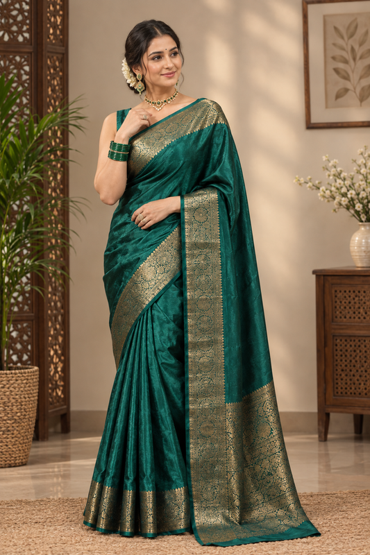 Soft Silk Saree with Unstitched Blouse Piece