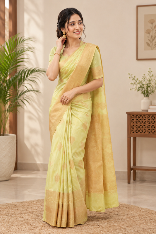 Soft Silk Saree with Unstitched Blouse Piece