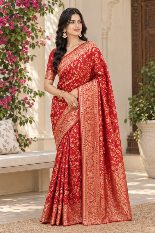 Soft Silk Saree with Unstitched Blouse Piece