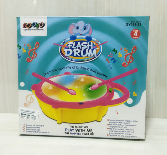 Flash Drum Toy with 3D Lights & Sounds