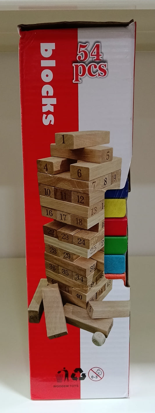 54 Pcs Wooden Tumbling Tower
