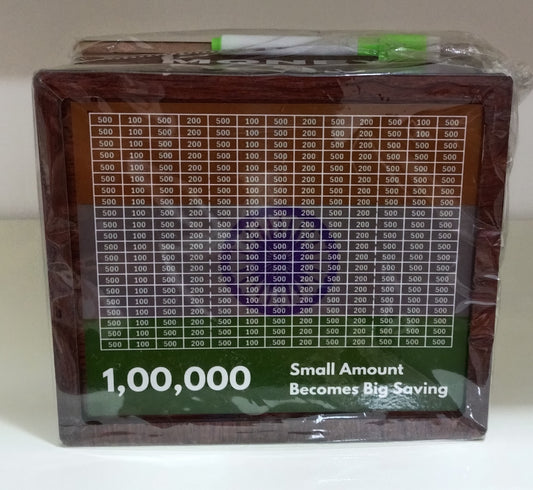 Wooden Money Saving Box 100000