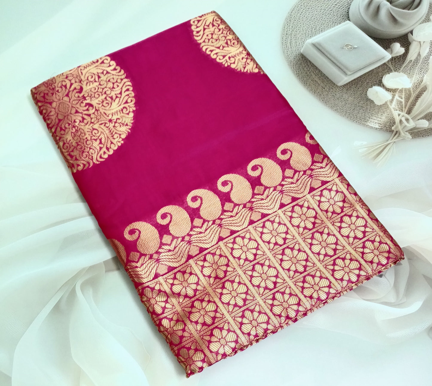 Soft Silk Saree with Unstitched Blouse Piece