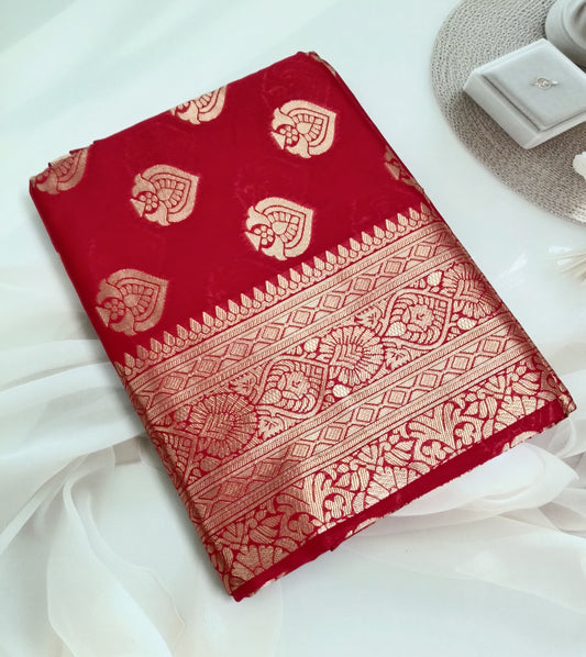Soft Silk Saree with Unstitched Blouse Piece
