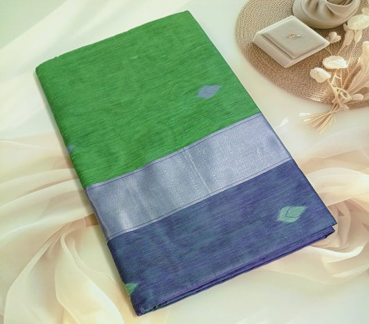Cotton Linen Printed Saree with Unstitched Blouse Piece