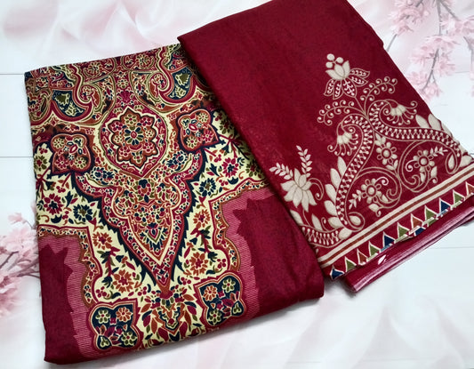 Women's Cotton Print Unstitched Salwar Suit Material