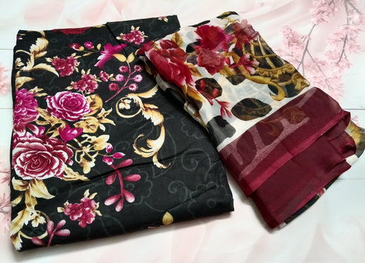 Women's Cotton Print Unstitched Salwar Suit Material