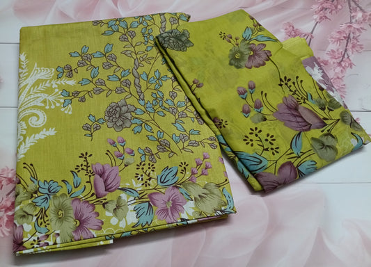 Women's Cotton Print Unstitched Salwar Suit Material