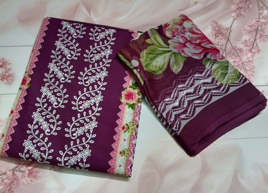 Women's Cotton Print Unstitched Salwar Suit Material
