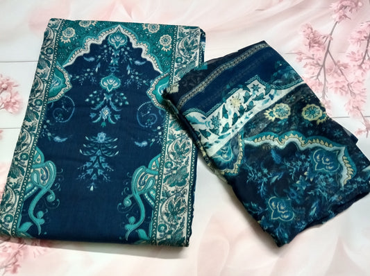 Women's Cotton Print Unstitched Salwar Suit Material