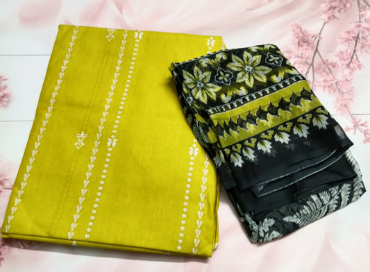 Women's Cotton Print Unstitched Salwar Suit Material