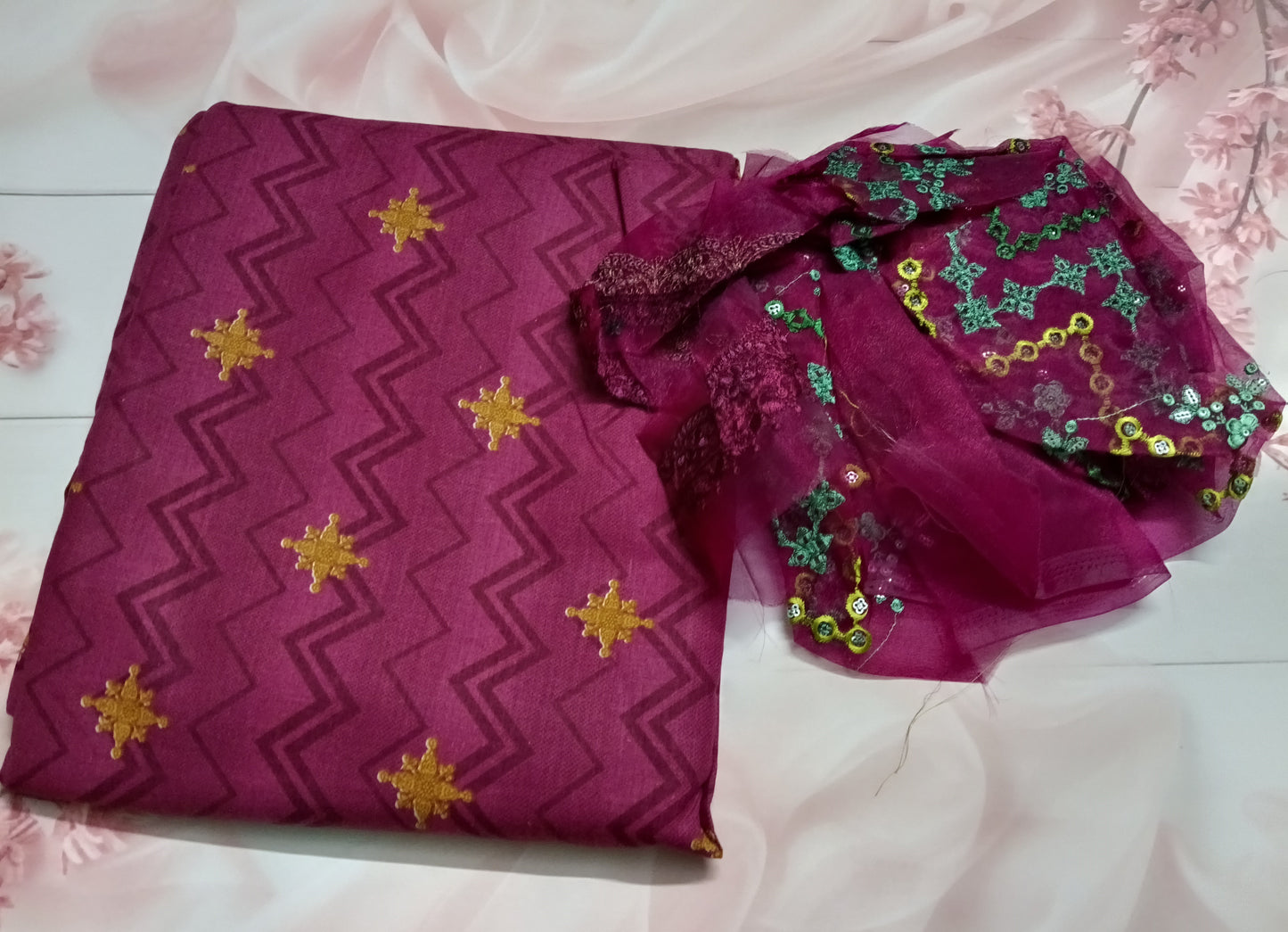 Women's Cotton Print Unstitched Salwar Suit Material
