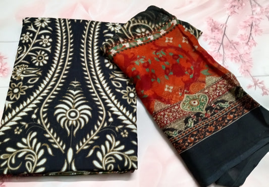 Women's Cotton Print Unstitched Salwar Suit Material
