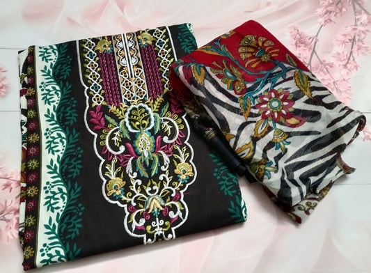 Women's Cotton Print Unstitched Salwar Suit Material